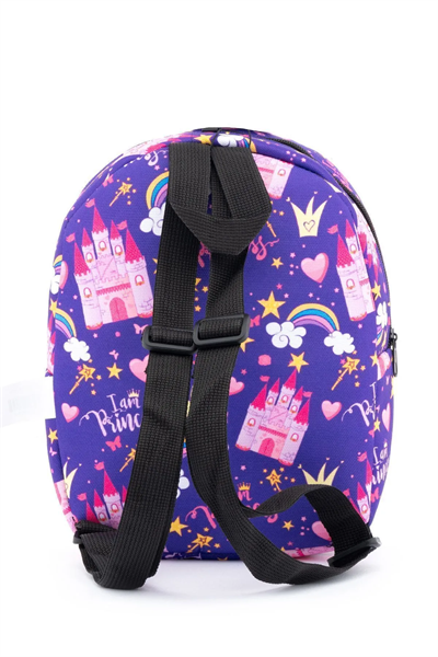 Wia Eğlenceli Baskı Tek Bölmeli Kreş Çanta Mor