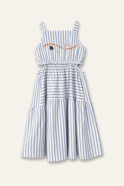 Zeyland Kız Çocuk Çizgili Elbise 3-12 Yaş Mavi