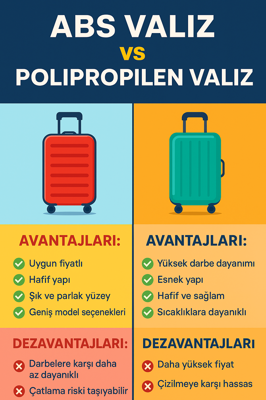 ABS Valiz mi, Polipropilen Valiz mi? Hangisi Sizin İçin Uygun?