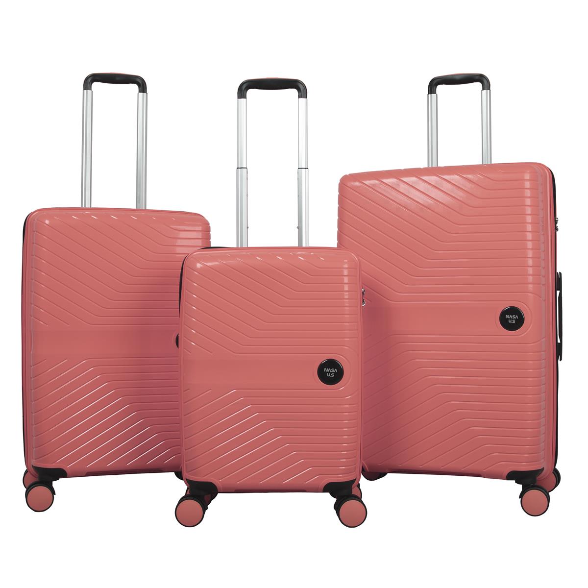 Büyük Orta ve KabinNASA U.S PP - SİLİKON KIRILMAZ 3 LÜ VALİZ SETİ ROSE