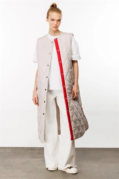 Armonia Çıt Çıt Kapamalı Renk Detaylı Zamansız Spor Yelek-Gri