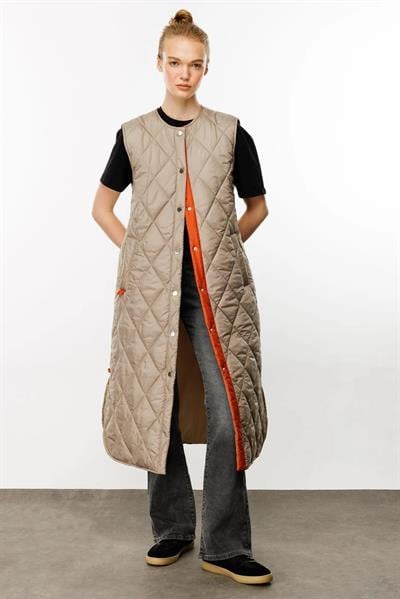 Armonia Çıt Çıt Kapamalı Renk Detaylı Zamansız Spor Yelek-Taş