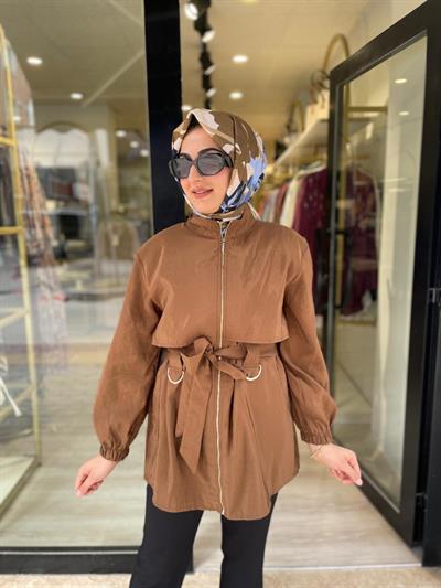 BAĞLAMALI KAP/TRENÇ-KAHVE