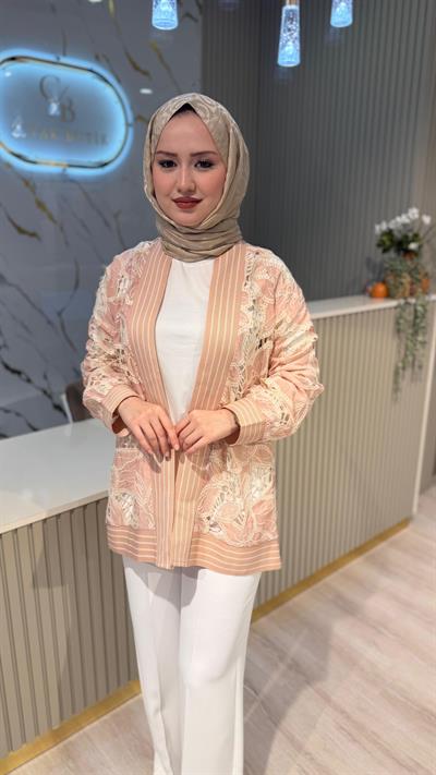 GHİSA 3265 DANTEL DETAY HIRKA-PUDRA