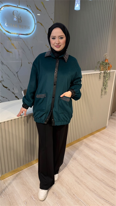 GHİSA 3460 CEKET- YEŞİL