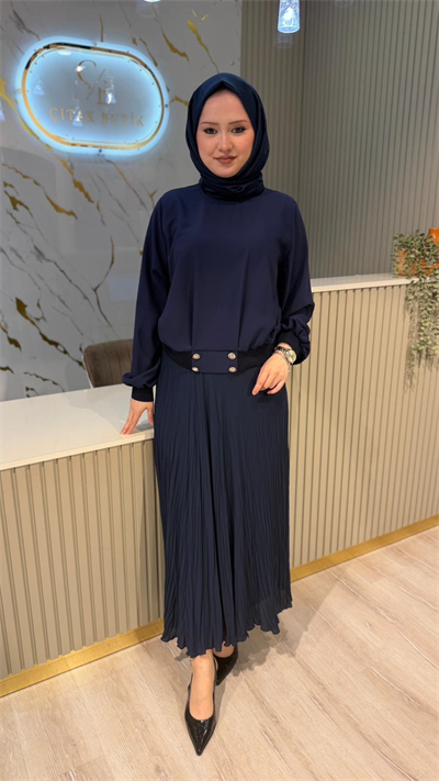 GHİSA 4424 BLUZ - LACİVERT