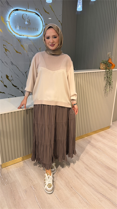 GHİSA 4467 BLUZ - BEJ