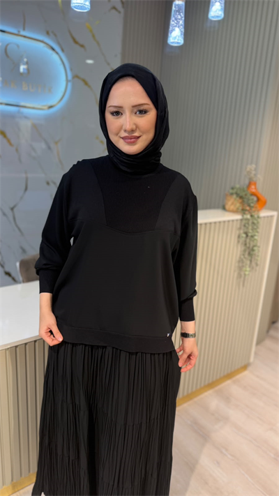 GHİSA 4467 BLUZ - SİYAH
