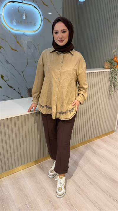 GHİSA 4471 SÜET GÖMLEK - CAMEL