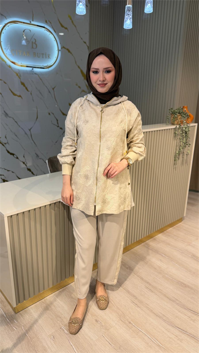 GHİSA 9267 NAKIŞLI KETEN TAKIM - TAŞ
