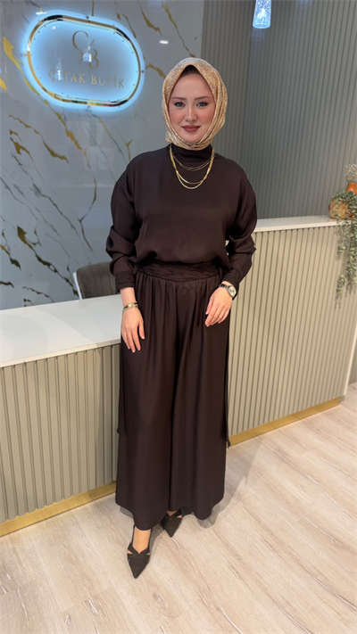 GHİSA 9427 TASARIM TAKIM- KAHVE