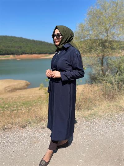 MASSİMO DONNA 26869 OMUZ FERMUAR DETAY TRENÇ-LACİVERT