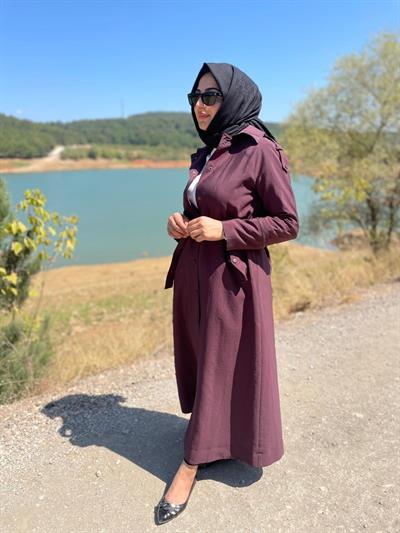 MASSİMO DONNA 813 KOL FERMUAR DETAY TRENÇ-MÜRDÜM