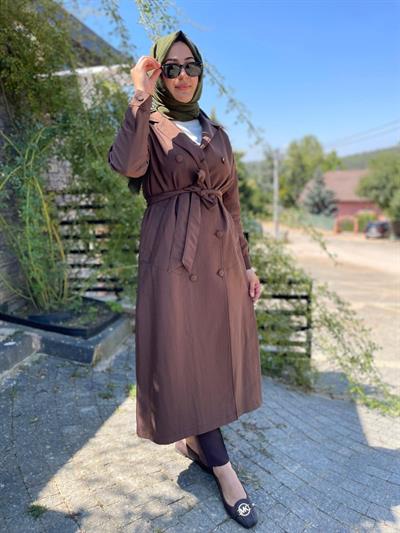 MASSİMO DONNA 838 OMUZ APOLET DETAY TRENÇ-KAHVE