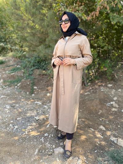 MASSİMO DONNA 845 SIRT FERMUAR DETAY TRENÇ-BEJ