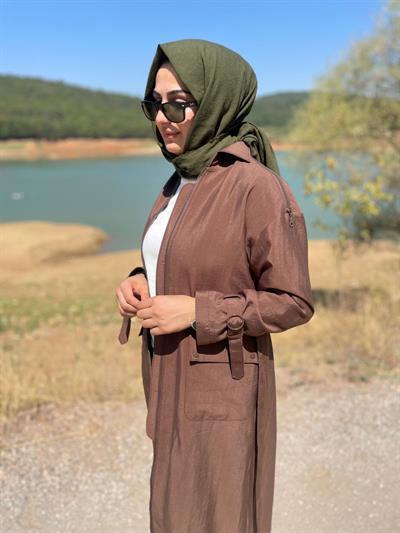 MASSİMO DONNA 869 OMUZ FERMUAR DETAY TRENÇ-KAKAO