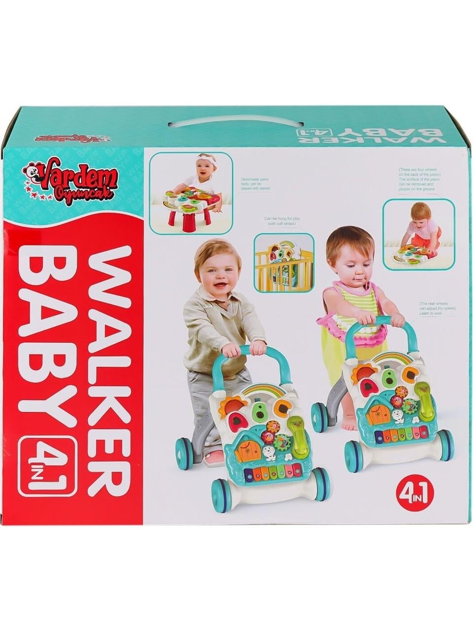 VARDEM PIYANOLU 4IN1 TURKUAZ BEBEK YURUTECI (TURKUAZ RENK) Diğer BIB 6017