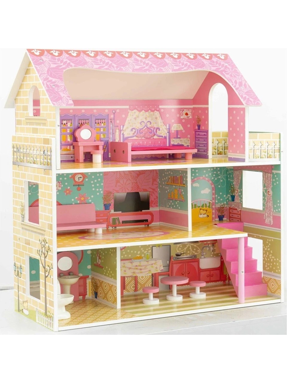 VARDEM 10 PARCA AHSAP EV SETI 70-60-24 CM Diğer TX1055