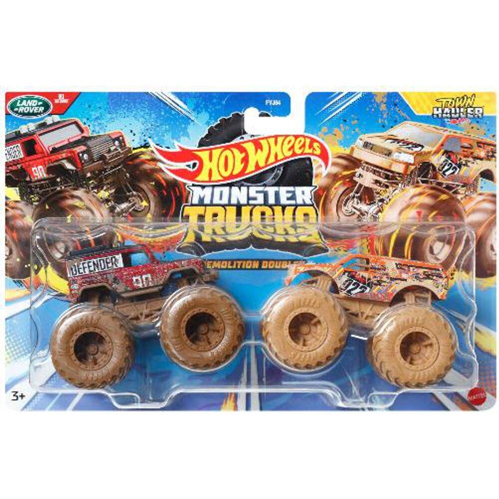 Hot Wheels 1:64 Monster Trucks İkili Araçlar Land Rover Defender Vs Town Hauler Hot Wheels HWN65