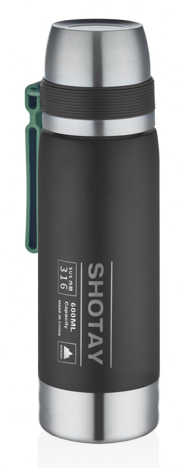 Shotay Space Termos Matara 600 ml Siyah Shotay SHT ST 8812 SI