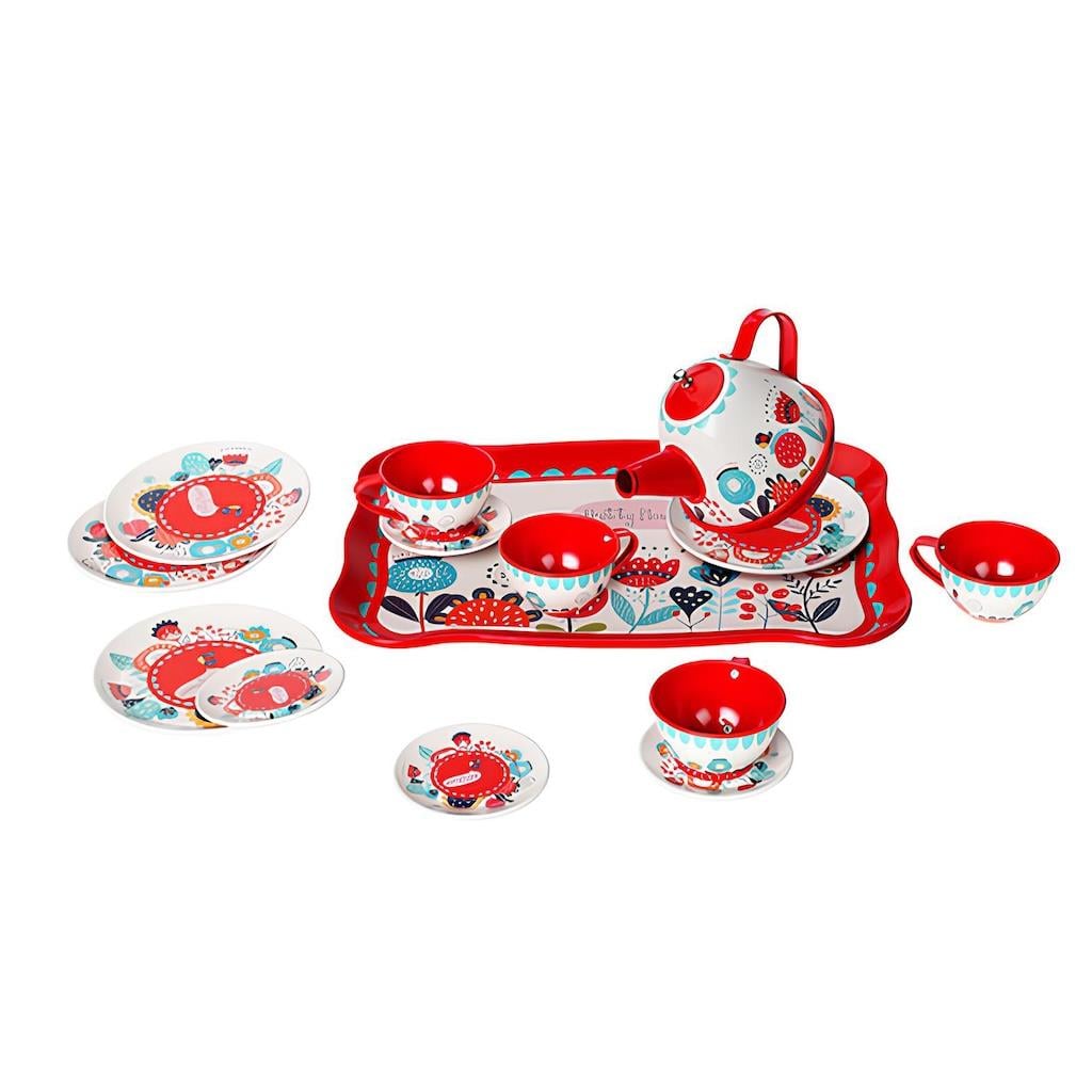 15 PARCA CICEK DESENLI METAL CAY SETI Diğer ATF 998A 998B