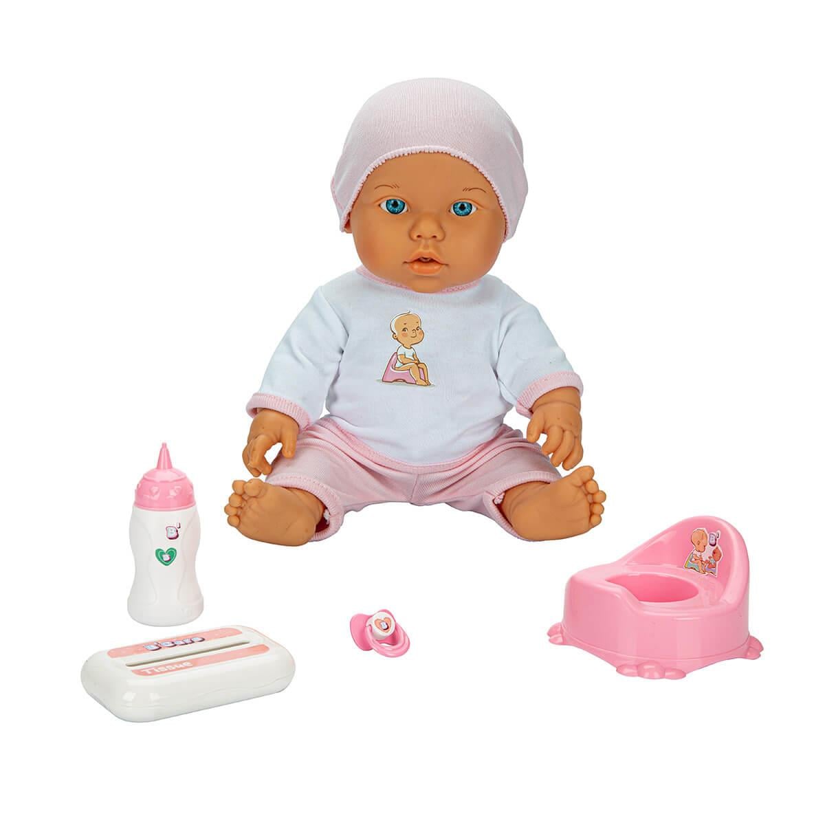 SESLI BEBELOU TUVALET ZAMANI BEBEK SETI 32 CM PEMBE Diğer S01030141 P