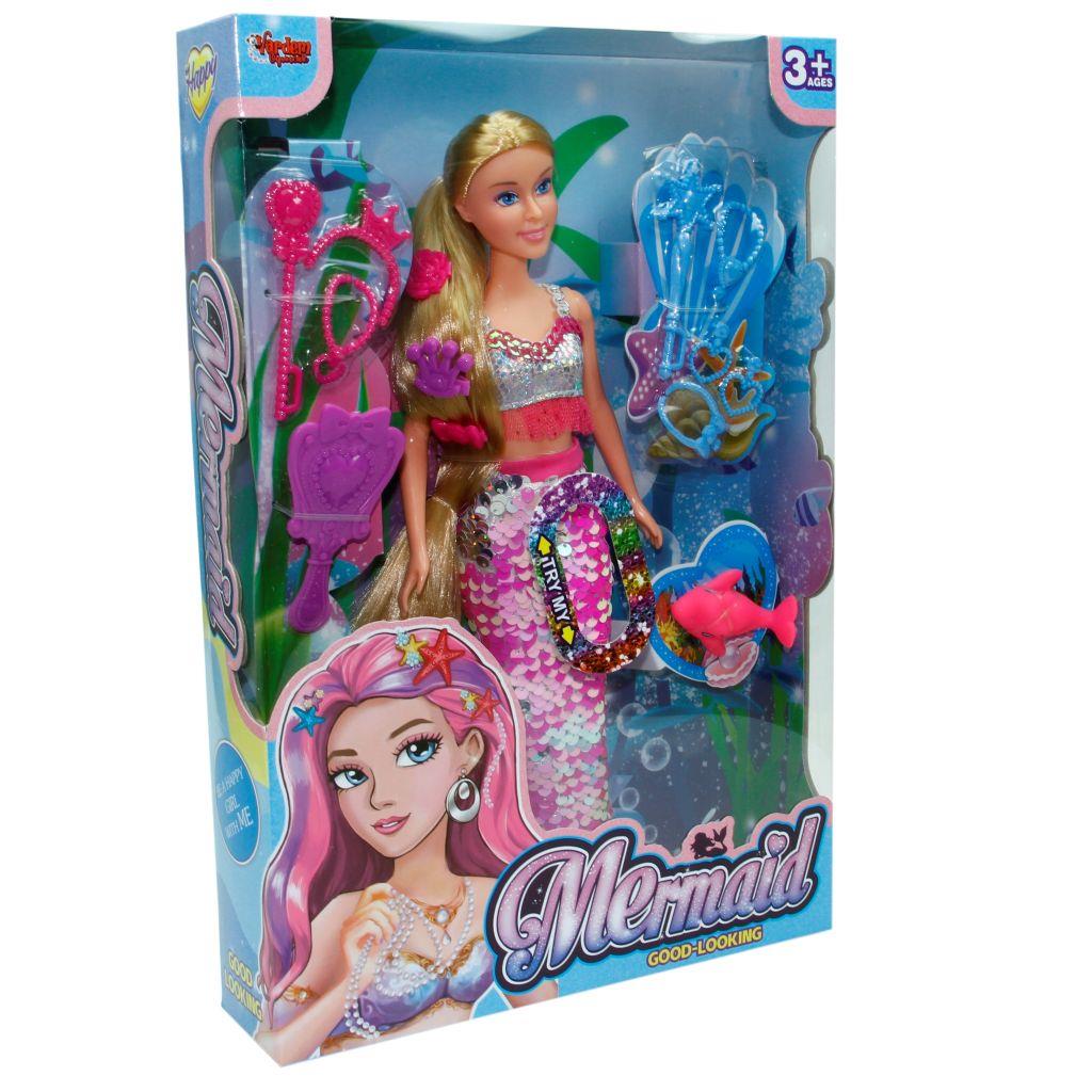 Vardem Kutulu 29Cm Aksesuarlı Deniz Kızı Bebek Pembe Vardem WG 66777 P