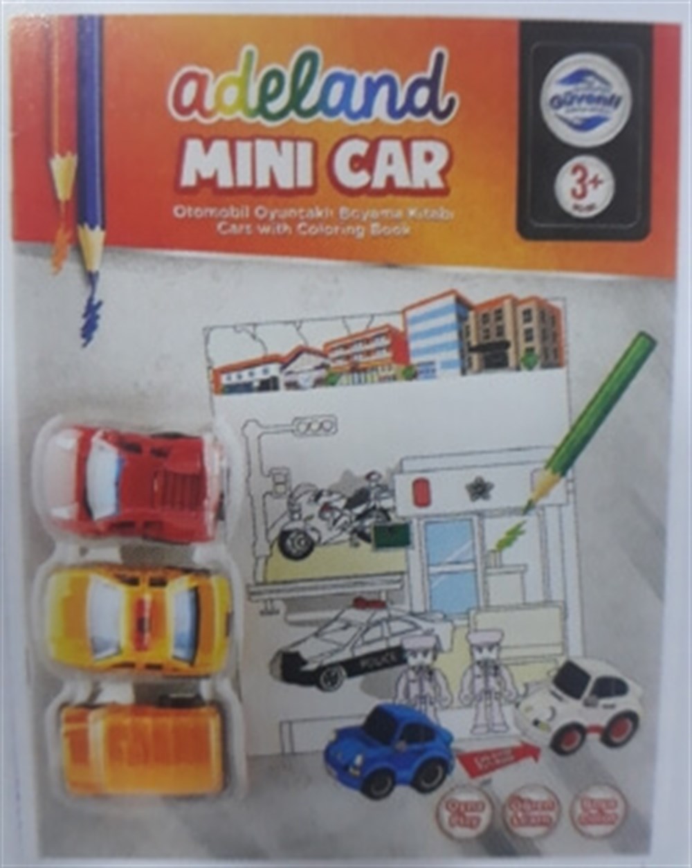 Adeland 3 Yarış Arabalı Boyama Kitabı ADL 12628 adeland ADL12628