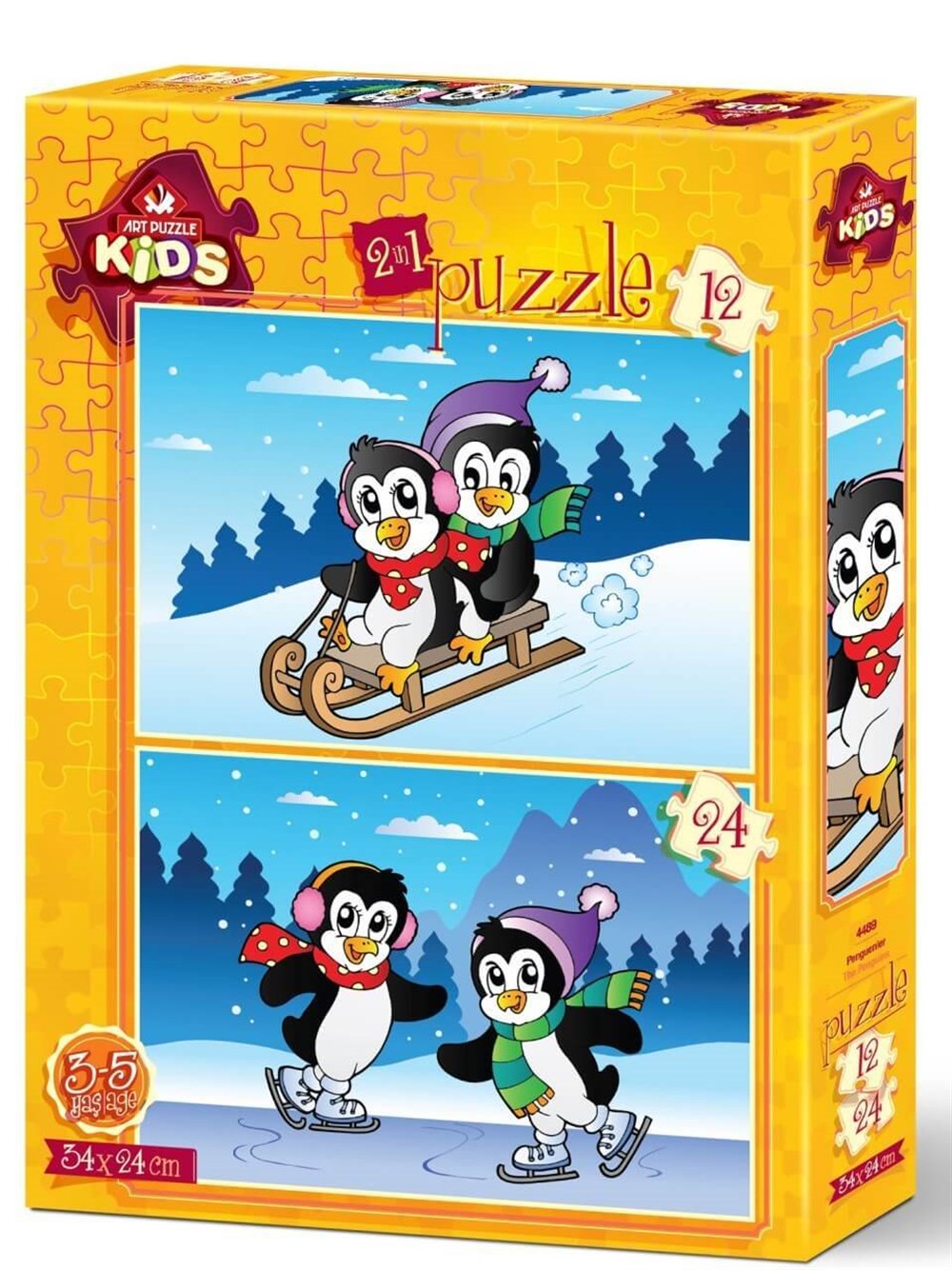 Art Puzzle Penguenler 2'li 12+24 Parça Yapboz HD 4489 Art Puzzle HD 4489