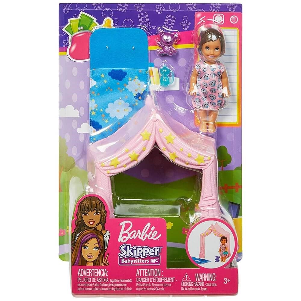 Barbie Bebek Bakıcısı Temalı Oyun Seti Çadır FXG97 Barbie FXG97
