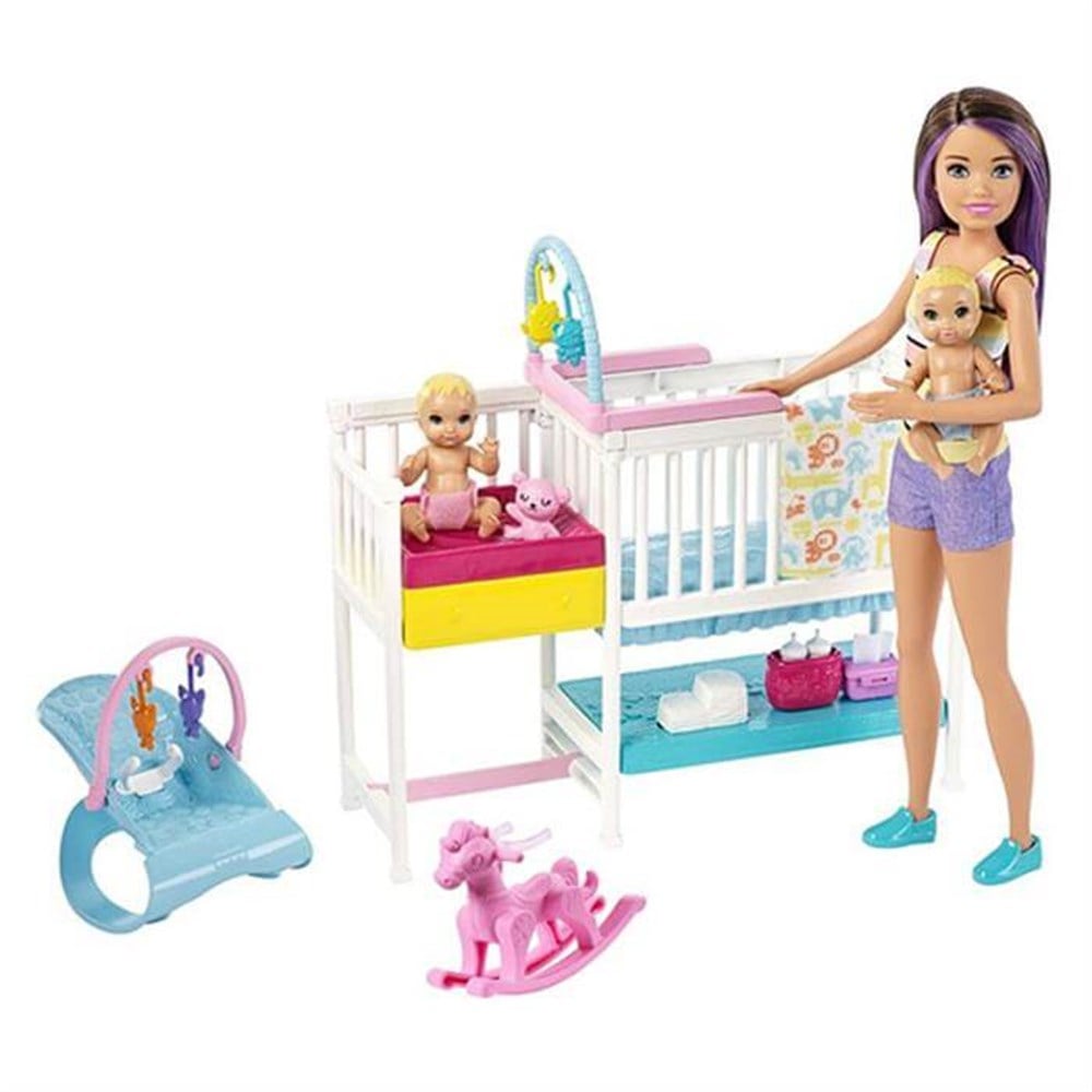 Barbie Bebek Bakıcısı Skippers Uyku Eğitiminde Oyun Seti GFL38 Barbie GFL38