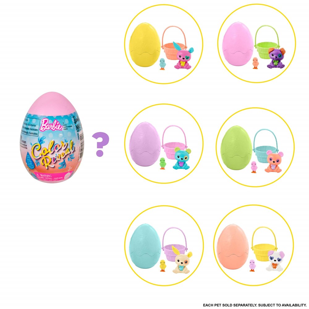 Barbie Color Reveal Sürpriz Hayvan Figürleri (Yumurta Şeklinde Paketli) GVK58 Barbie GVK58