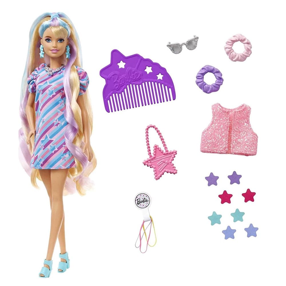 Barbie Upuzun Muhteşem Saçlı Bebekler HCM87-HCM88 Barbie HCM88