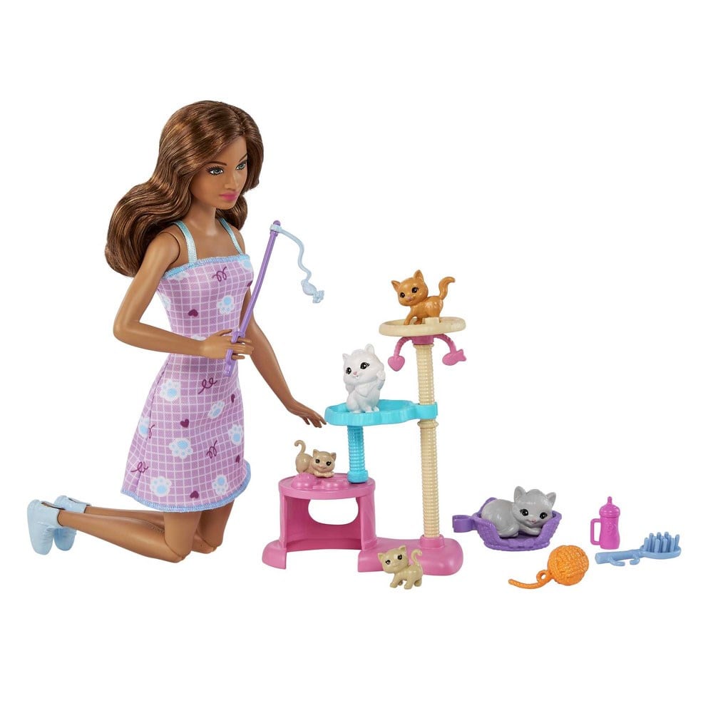 Barbie ve Yavru Kedileri Oyun Seti HHB70 Barbie HHB70