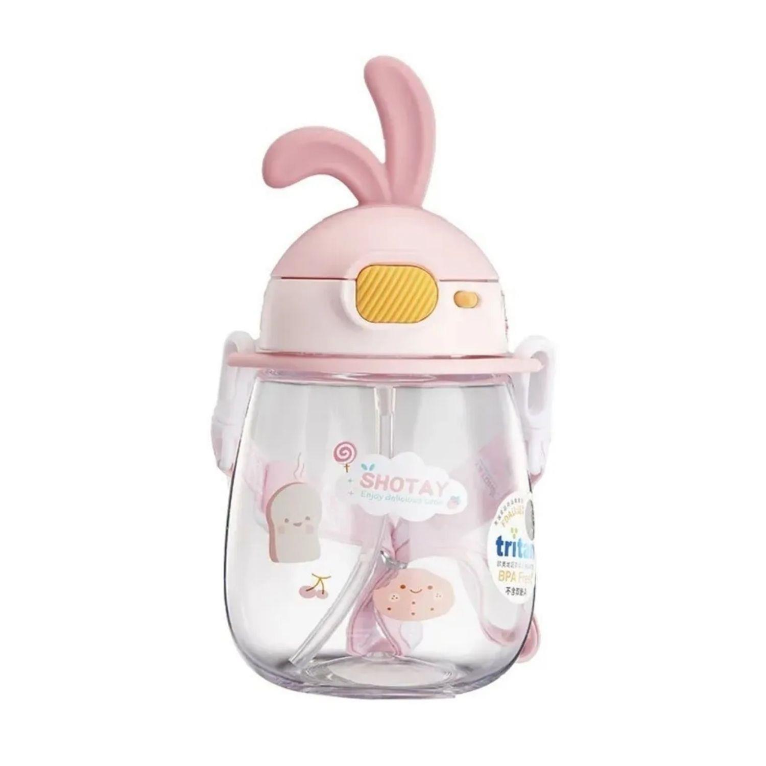 Bear & Deer Shotay Rabbit Tritan Matara 600 ml Pembe BD-MTSHT7008-1 Bear & Deer BD MTSHT7008 1