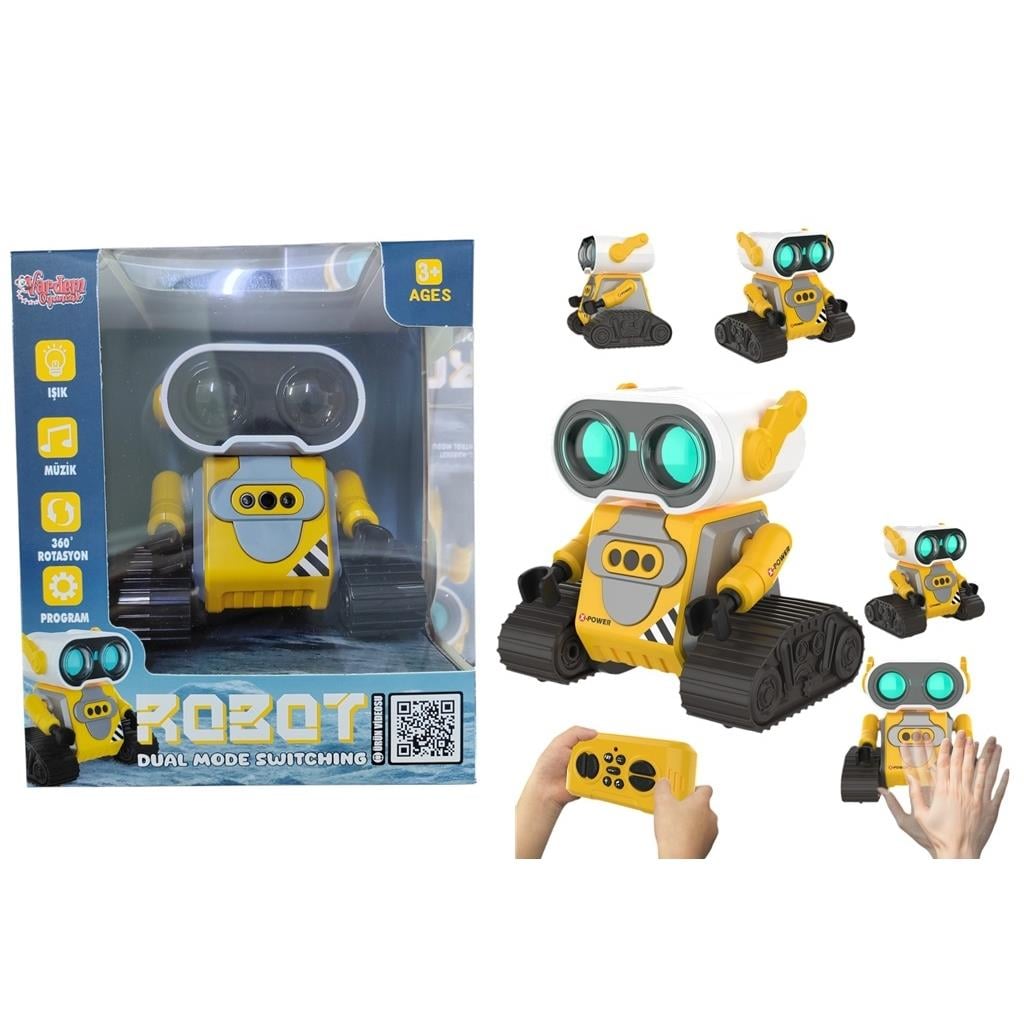 UZAKTAN KUMANDALI F/F SARJLI 2.4G ROBOT ARABA SARI Diğer S023 4582