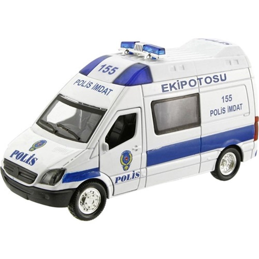 Metal ışıklı Çek Bırak Ekip Otobüsü Birlik Oyuncak FY5058SB
