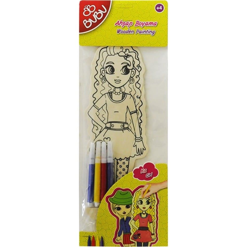 Bubu Ahşap Kız Boyama AB0040
