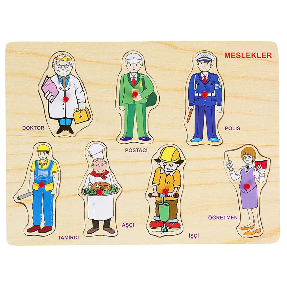 Bu-Bu Ahşap Puzzle Meslekler Bubu BUBU AP0028