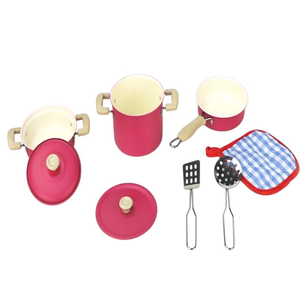 8 PARCA PEMBE EMAYE TENCERE TAVA SET 6A Diğer ATF 1818 6A