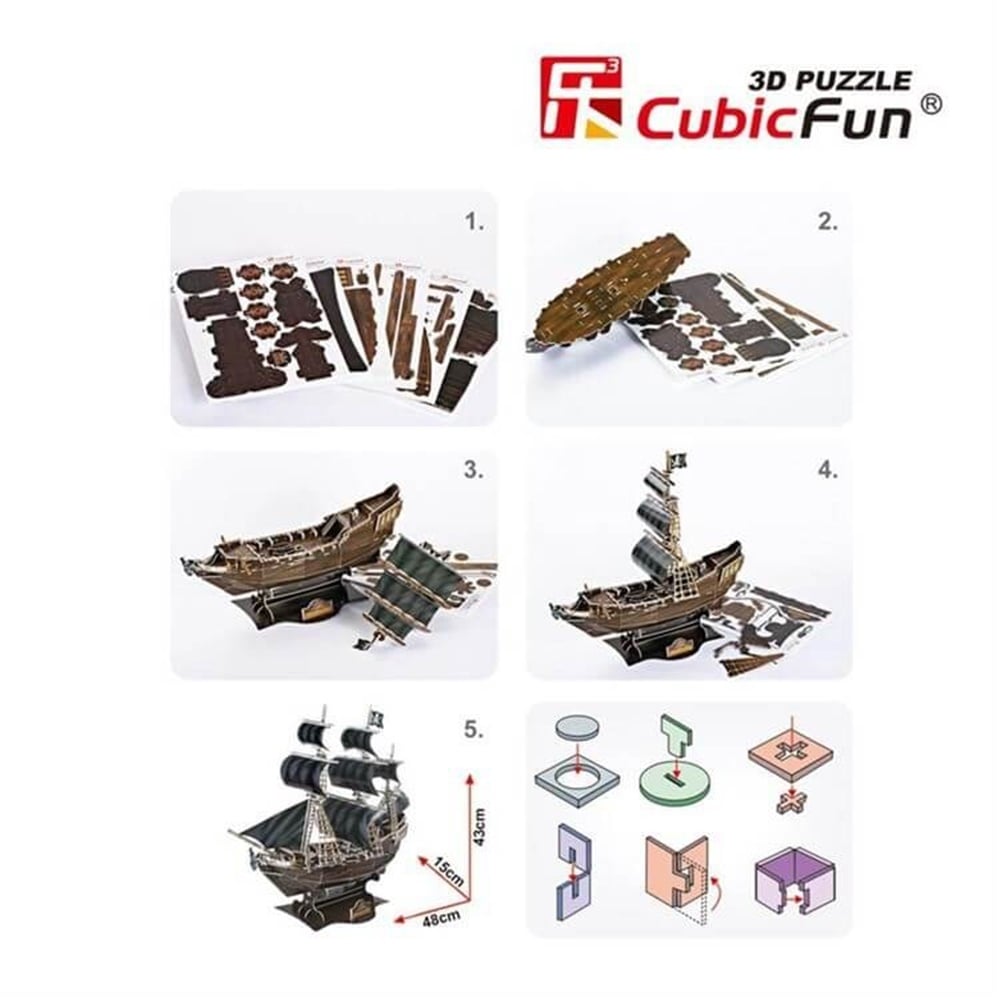 Cubic Fun 3D 155 Parça Puzzle The Queen Anne's Revenge Gemi Cubic Fun T4005H