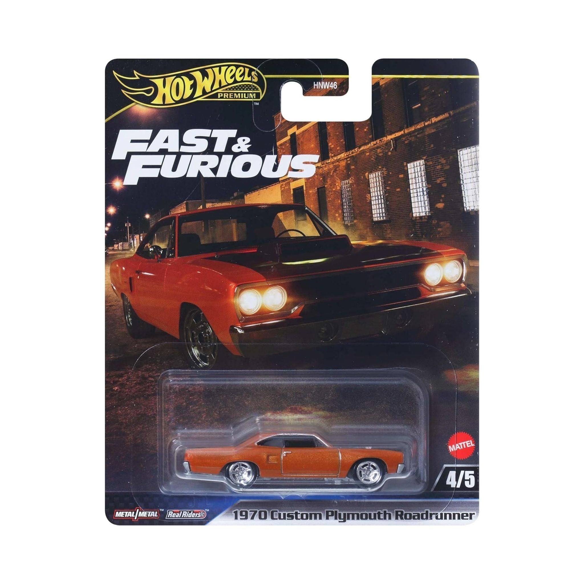 HOT WHEELS PREMIUM FAST & FURIOUS 1970 CUSTOM PLYMOUTH ROADRUNNER HNW46-JBL87 Diğer JBL87