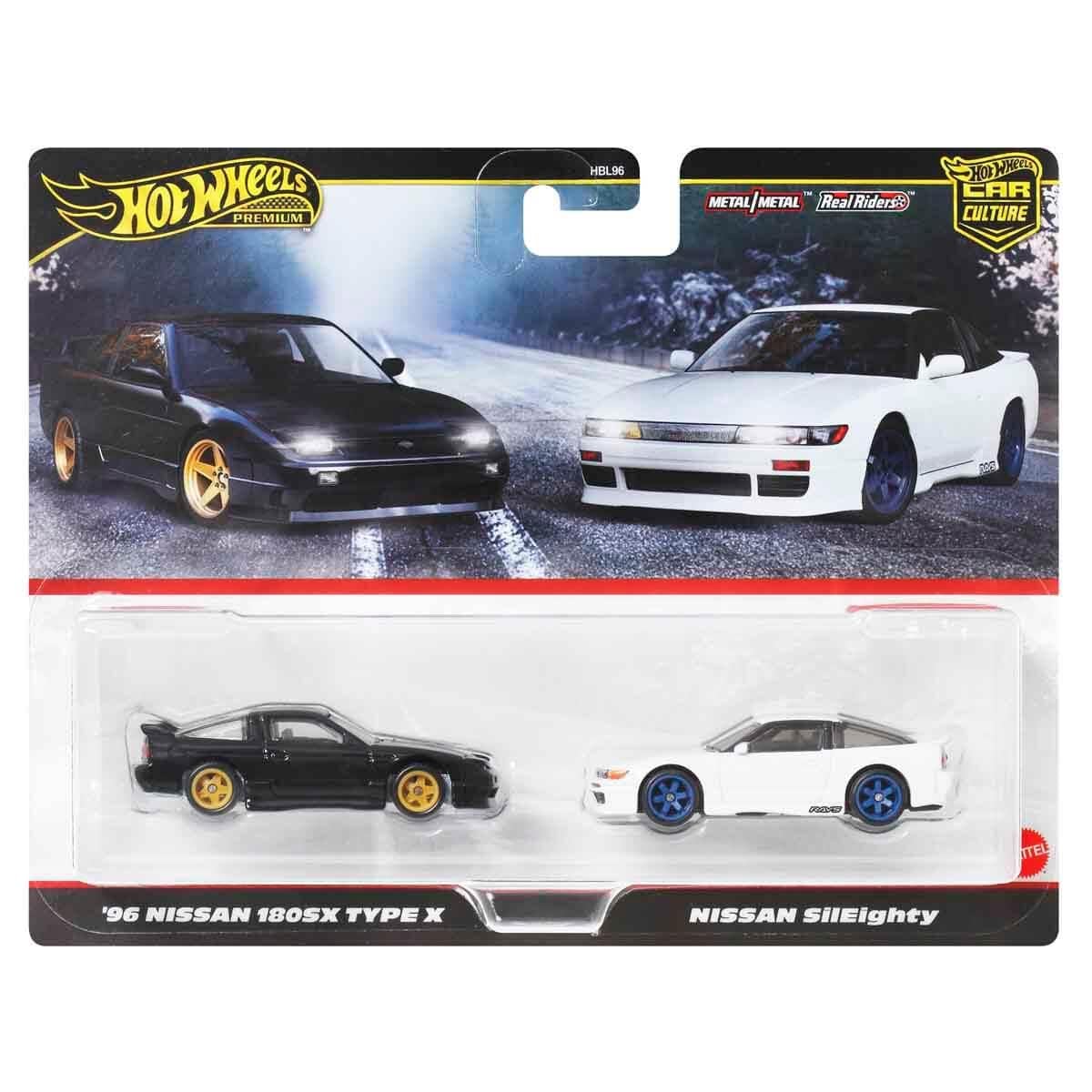 HOT WHEELS PREMIUM CAR CULTURE 2LI 96 NISSAN 180SX TYPE X VE NISSAN SILEIGHTY HBL96-JBK96 Diğer JBK96