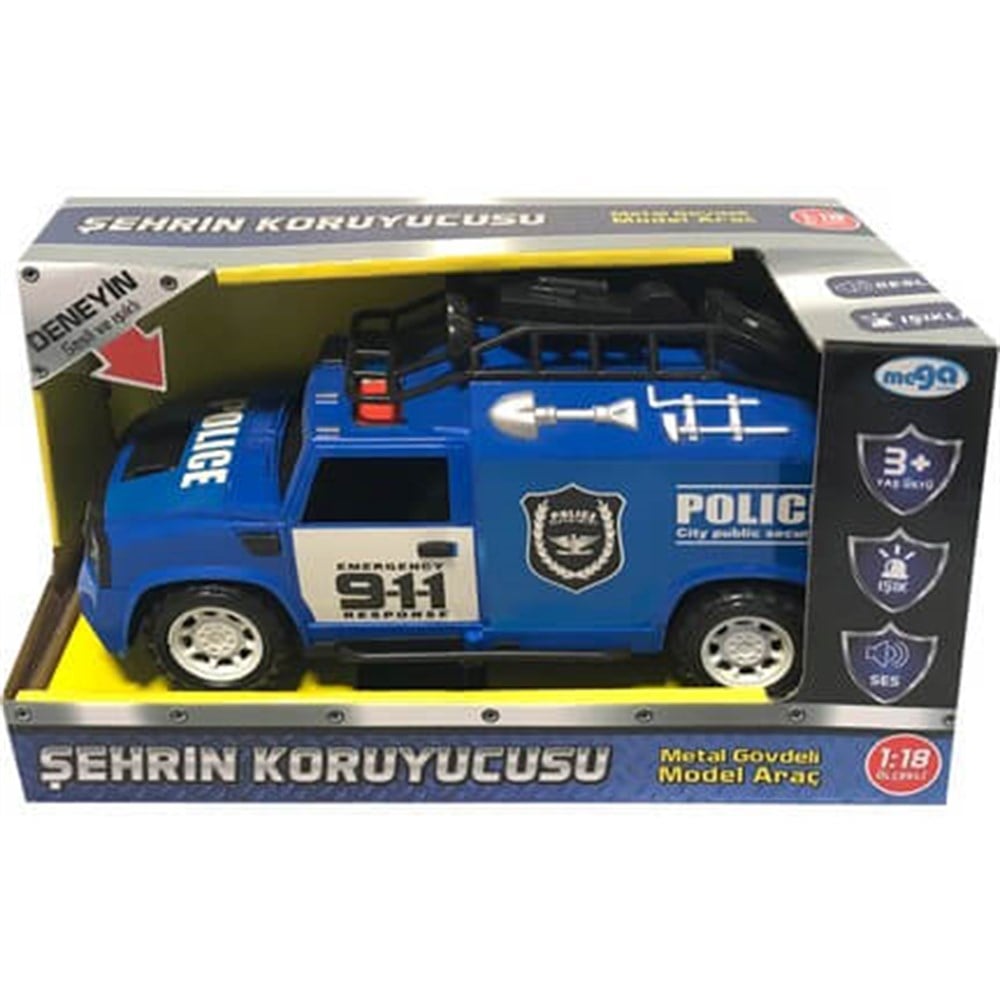 Mega Sürtmeli Işıklı Sesli Polis Arabası Diğer 25J85