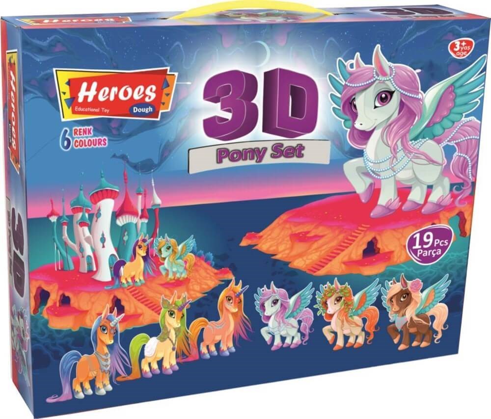Heroes 3D Kalİpli 6 Renk Pony Oyun Hamuru Seti Diğer ERN 569