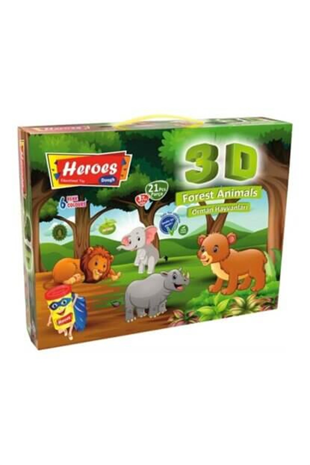 Heroes 3D Kalİpli 6 Renk Orman Hayvanları Oyun Hamuru Seti Diğer ERN 571