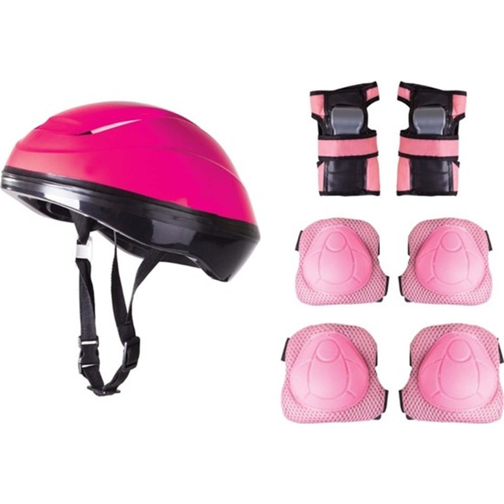 Kask Dizlik Dirseklik Eldiven Koruyucu Set Pembe Diğer FR58833