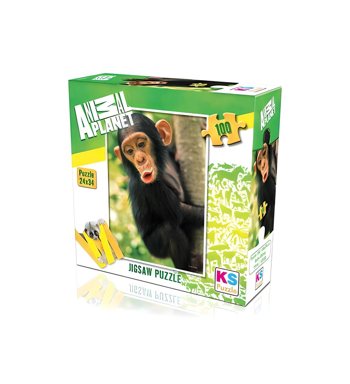 KS PUZZLE 100 PARCA MAYMUN 24X34CM Diğer KS10103