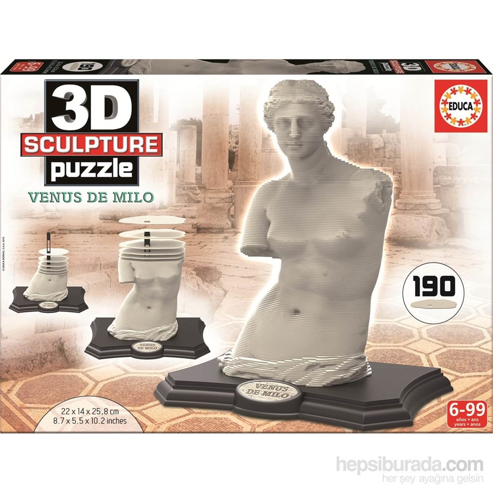 Educa 3D Puzzle 190 Parça Heykel Puzzle Venus De Mılo Educa HD 16504