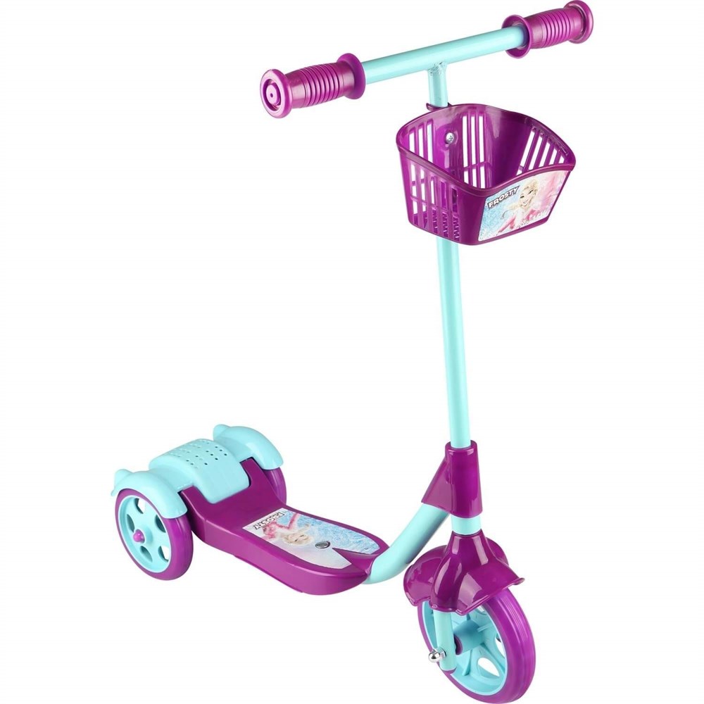 Erdem 3 Tekerlekli Frenlı Sepetli Frosty Mor Scooter Erdem Oyuncak ERD ESC12E